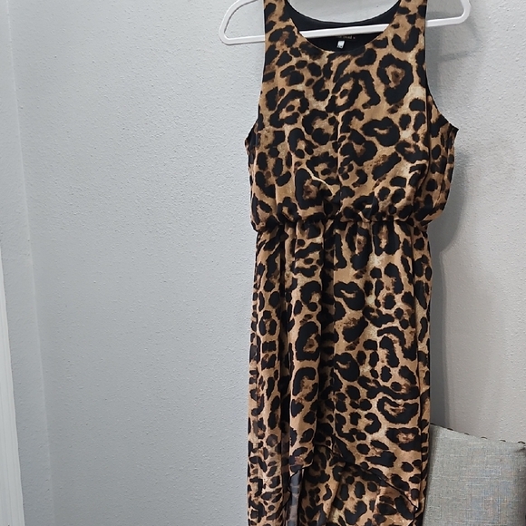 Leopard Print Sleeveless Dress PTP 18 - Picture 1 of 2